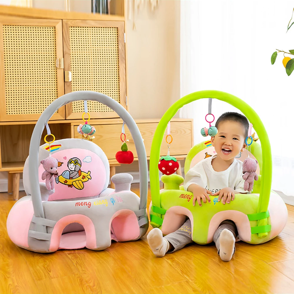 Plush Puff Leather Dining Chair Baby Dining Chair Leather Safety Cartoon Plush Learning Chair Sitting For Toddler Nest