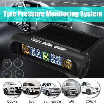 

Smart Car TPMS Tyre Pressure Monitoring System Solar Power Digital LCD Display Auto Security Alarm Systems Tyre Pressure