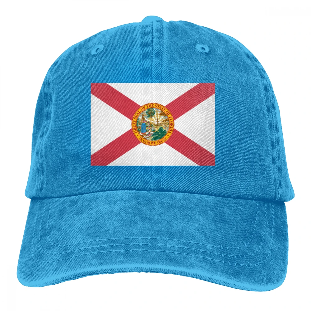Флаг Флориды Casquette черный унисекс Мужские Женские джинсовые бейсболка с ремешком кепки Регулируемый Гольф папа шляпа