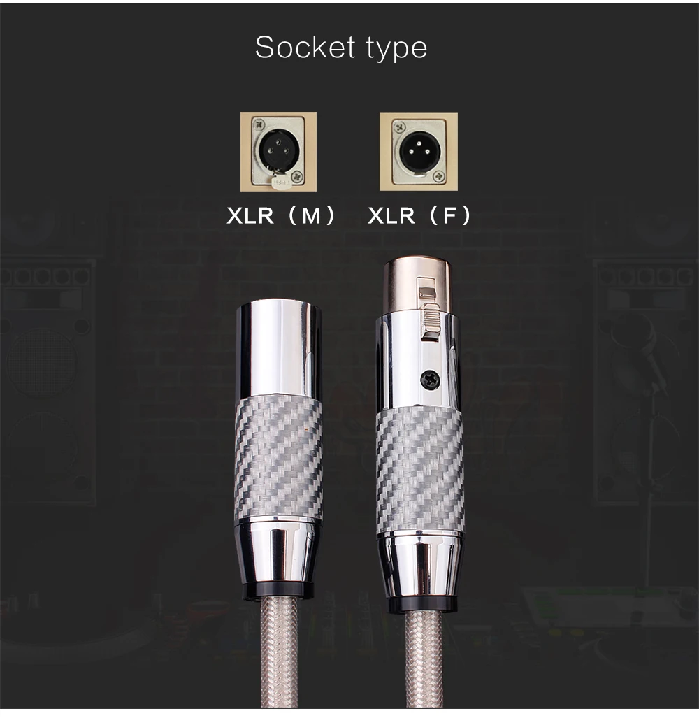 microfone cabo de áudio, 3Pin XLR Jack