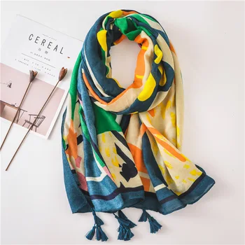 

Spring Summer New Cotton Linen Scarf Women Fashion Printed Silk Scarf Sunscreen Soft Shawl pashmina scarves chiffon hijab cape