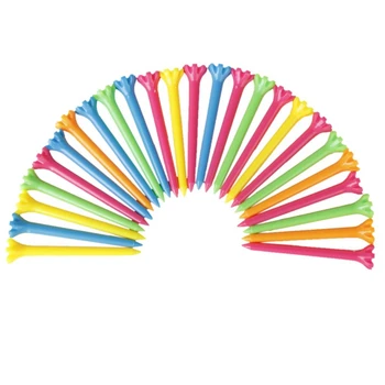 

25 pieces 67 mm Plastic Color Mixed Golf Tees Golfer Help Tool