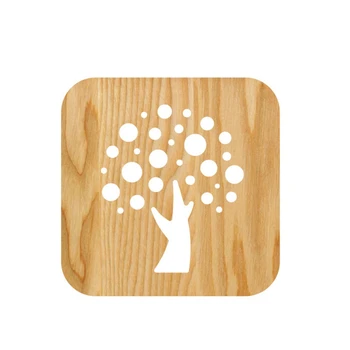 

Wooden Tree Lamp Kids Bedroom Decoration Warm Light LED USB Night Light for Children Gift