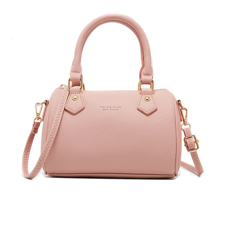Брендовая дизайнерская мини Бостонская Сумка женская кожаная сумка через плечо женская сумка через плечо Bolsa Sac модная женская маленькая сумка - Цвет: Soft Pink