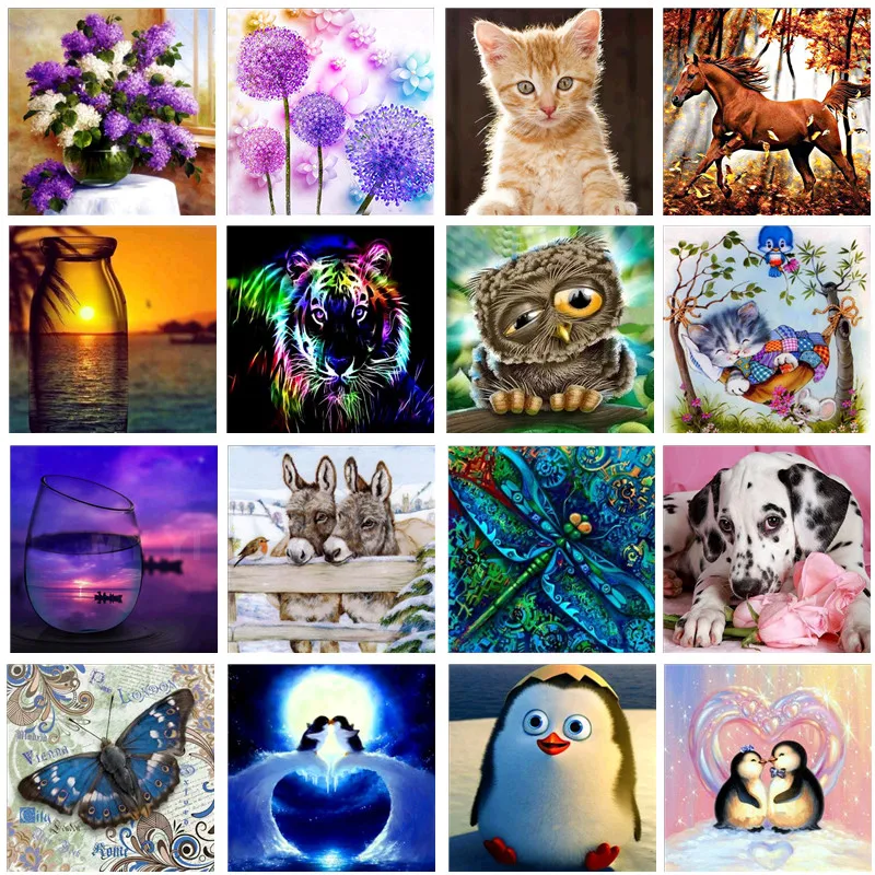 

DIY 5D diamond painting cartoon animal full circle diamond mosaic diamond embroidery handmade semi-finished product