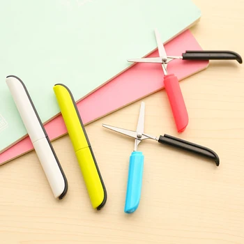1pcs Candy Hidden Creative Pen Design Student Safe Scissors Paper Cutting Art Office School Supply Craft Supplies Scissors 1