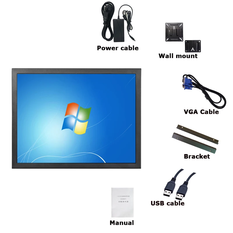 15 дюймов низкая стоимость емкостный сенсорный экран монитор 1024*768 Открытый сенсорный экран монитор с AV/BNC/VGA/HDMI/USB интерфейсом
