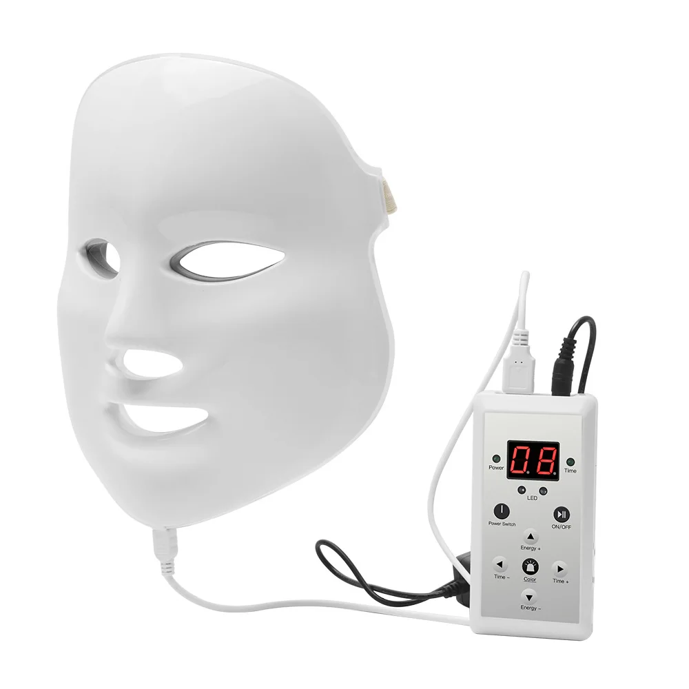  Beauty LED Facial Mask 7 colors Light Skin Care Rejuvenation Wrinkle Acne Removal Face Beauty Spa F - 4000381539387