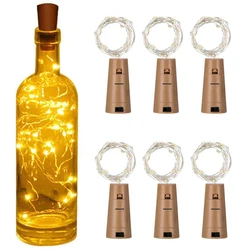 brand new 1pcs Wine Bottle Light With Cork LED String Lights Battery Powered Fairy Lights Garland Christmas Party Wedding Bar