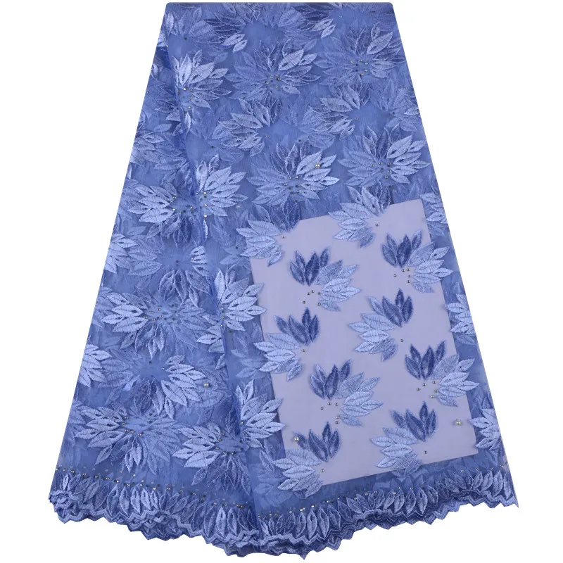 Best Selling African French Lace Fabric High Quality African Tulle Lace Fabric For Wedding Heavy Beaded Nigerian Lace