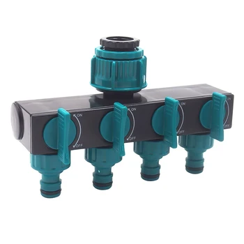 

1/2"-3/4"-1" Hose Splitters Irrigation Adapter 4-way Water Hose Connectors European standard Female Thread Tap Connectors 1 Pc