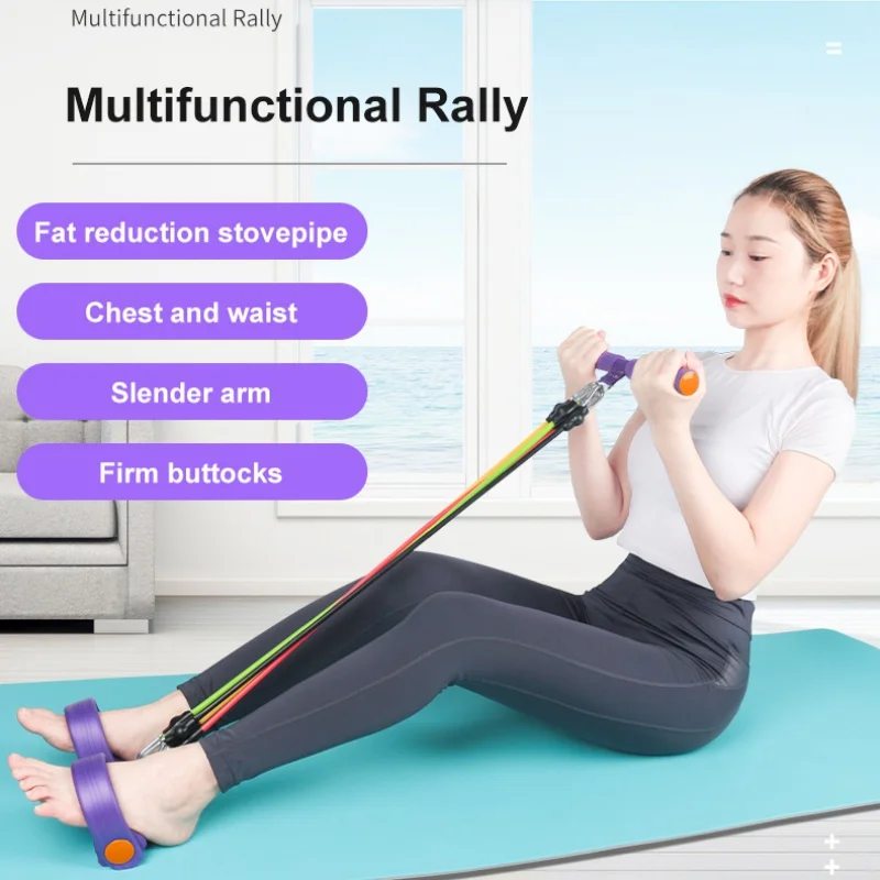 Fitness Gym Resistance Bands Latex Pedal Exerciser-Up Pull Rope Elastic Yoga Equipment Pilates Workout | Спорт и развлечения