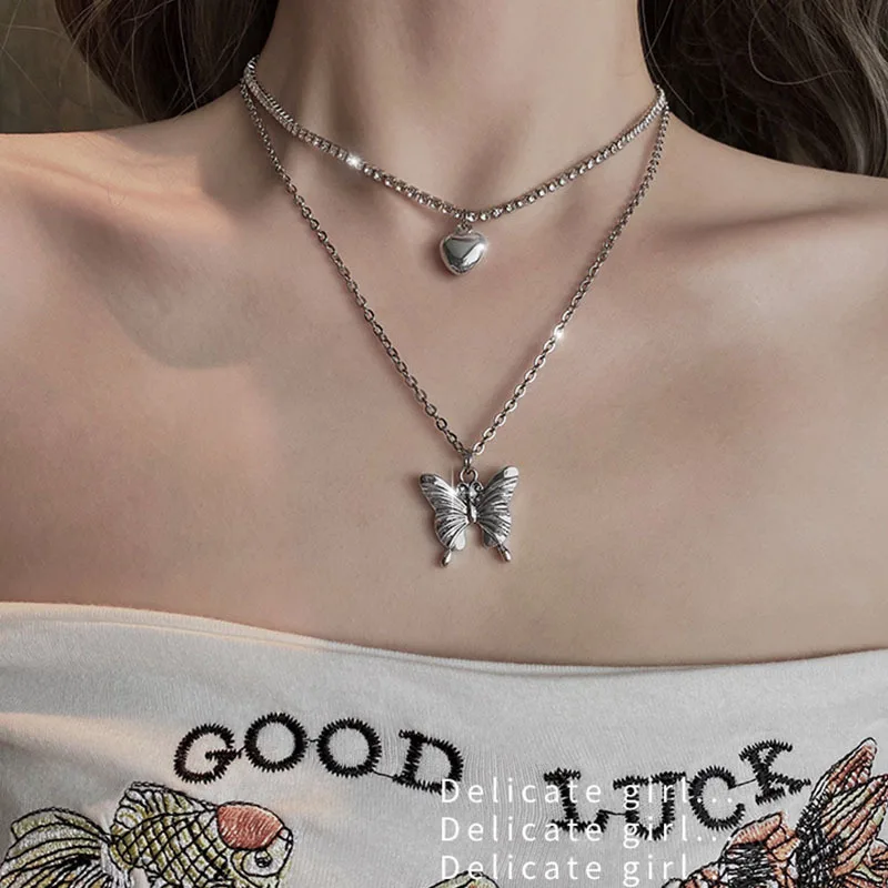 Простая и элегантная женская мода нишу чувство дизайна многослойное ожерелье