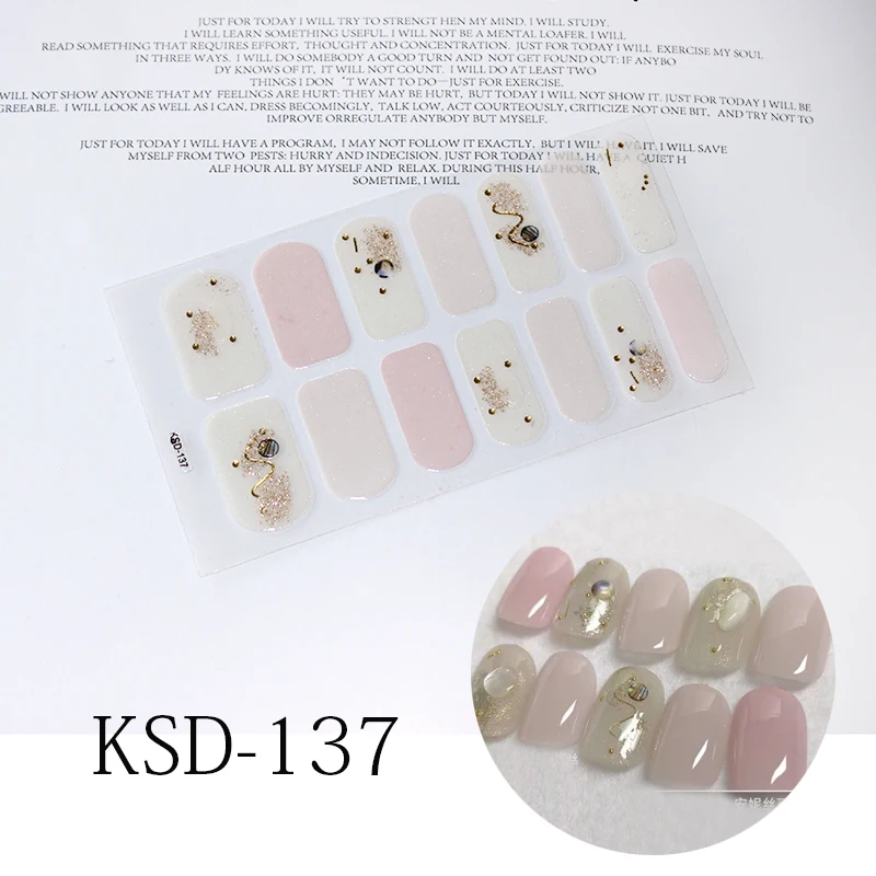 14 насадок голографические наклейки для ногтей новые стили лазерные блестки для дизайна ногтей советы модный тренд Полный Обертывания водонепроницаемые аксессуары для маникюра