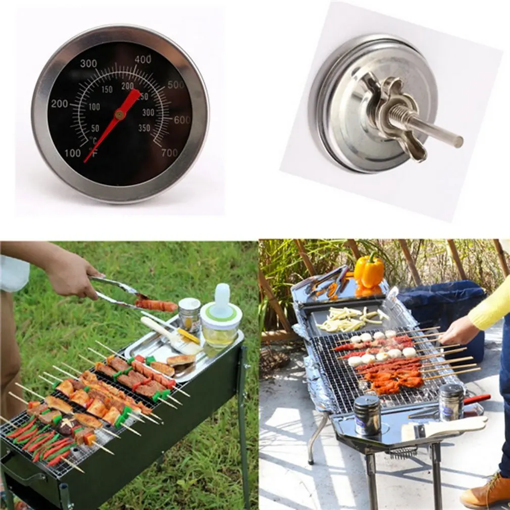 system sensor smoke detector Stainless Steel BBQ Smoker Pit Grill Bimetallic thermometer Temp Gauge with Dual Gage 500 Degree Cooking Tools ring smoke detector