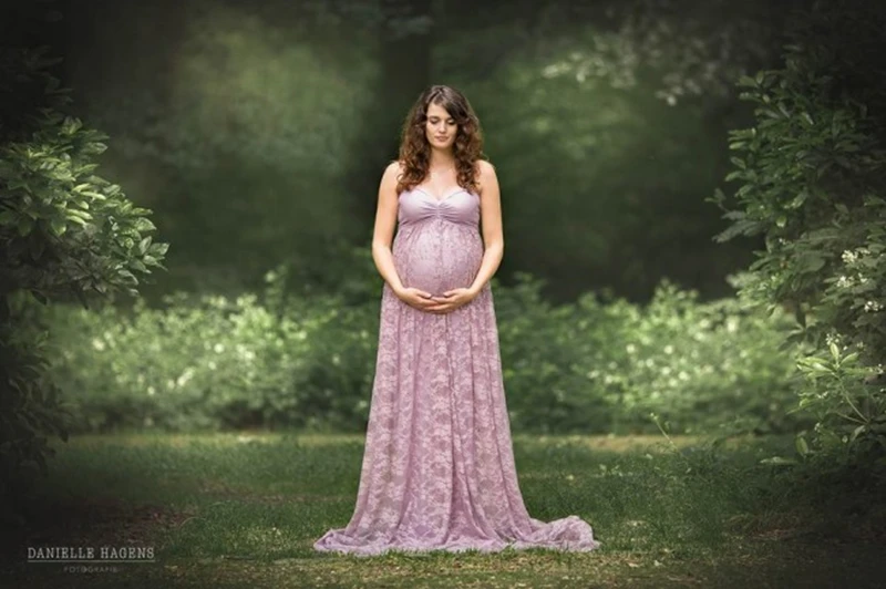 Платья для беременных для фотосессии; кружевные Длинные платья для девочек; платье для беременных