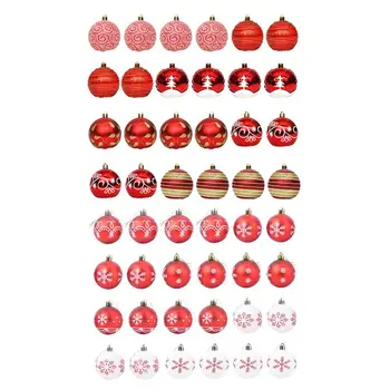 

48pcs Christmas Hanging Ball Xmas Tree Hanging Pendant Ornament Christmas Ball Decorations Xmas Tree Drop Ornaments Random Color