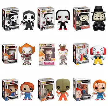 

Pop Pennywise Billy Gostface V for Vendetta Trick or Treat Sam Child's Play Chucky on cart Vinyl Action Figure Collection Toys