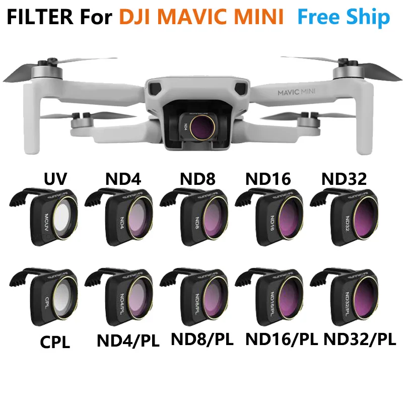 Crazy Sale CWV Camera Lens Filter MCUV ND4 ND8 ND16 ND32 CPL ND/PL Filters Kit for DJI Mavic Mini Drone Accessories 