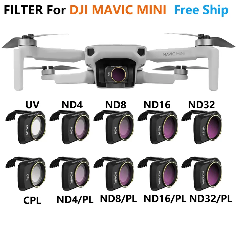Lens Filter Set CPL ND8 ND16 for DJI Mavic Mini Drone 3pcs Lens Filter Set Multi Coated Filters Combo Camera Lens 