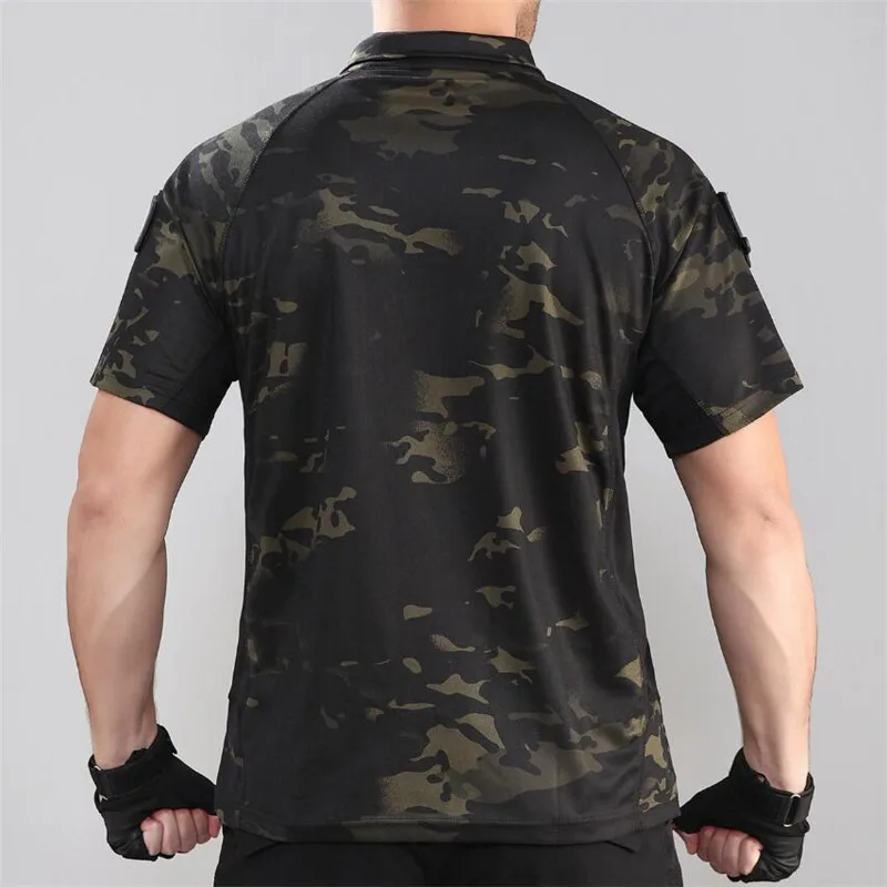 Summer Military Camouflage T Shirts Men Quick-Drying Breathable Hiking Hunting T-Shirt Short Sleeve Tactical Combat Clothing