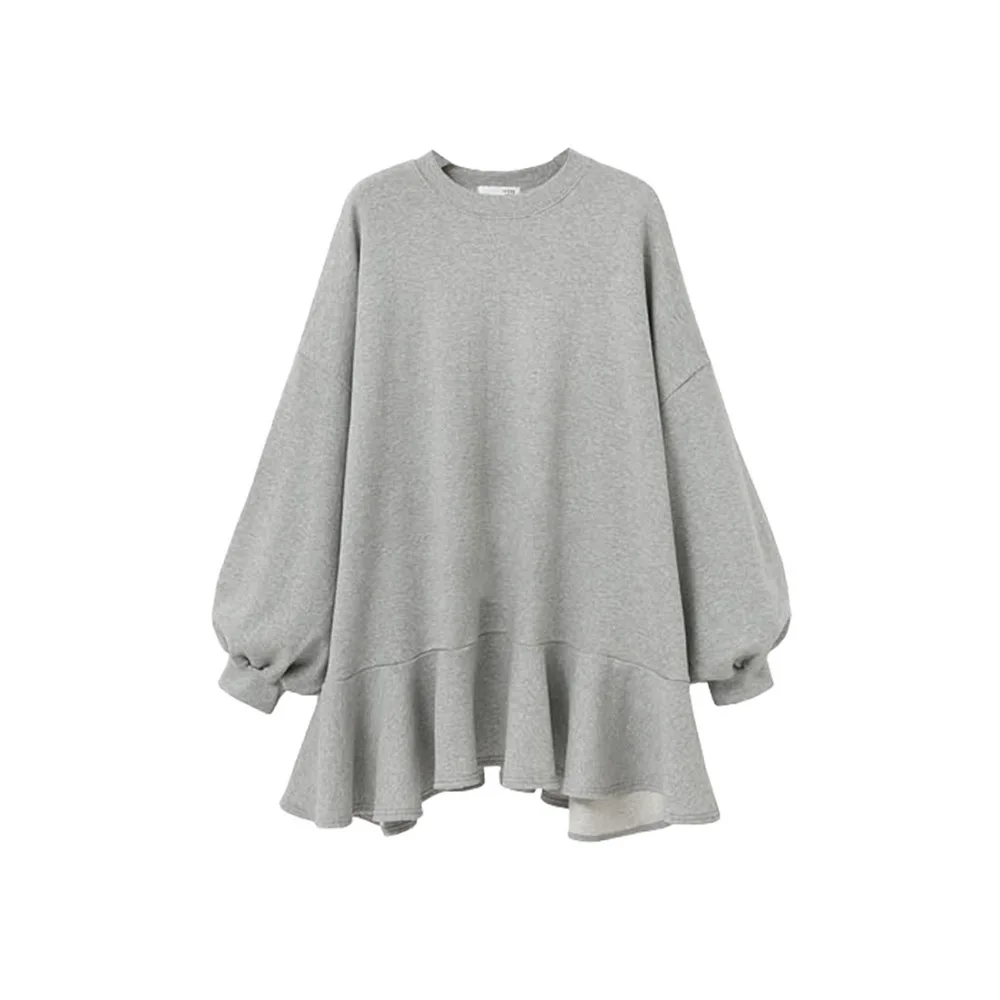 Женское мини платье с длинным рукавом повседневное короткое свитшот на осень и