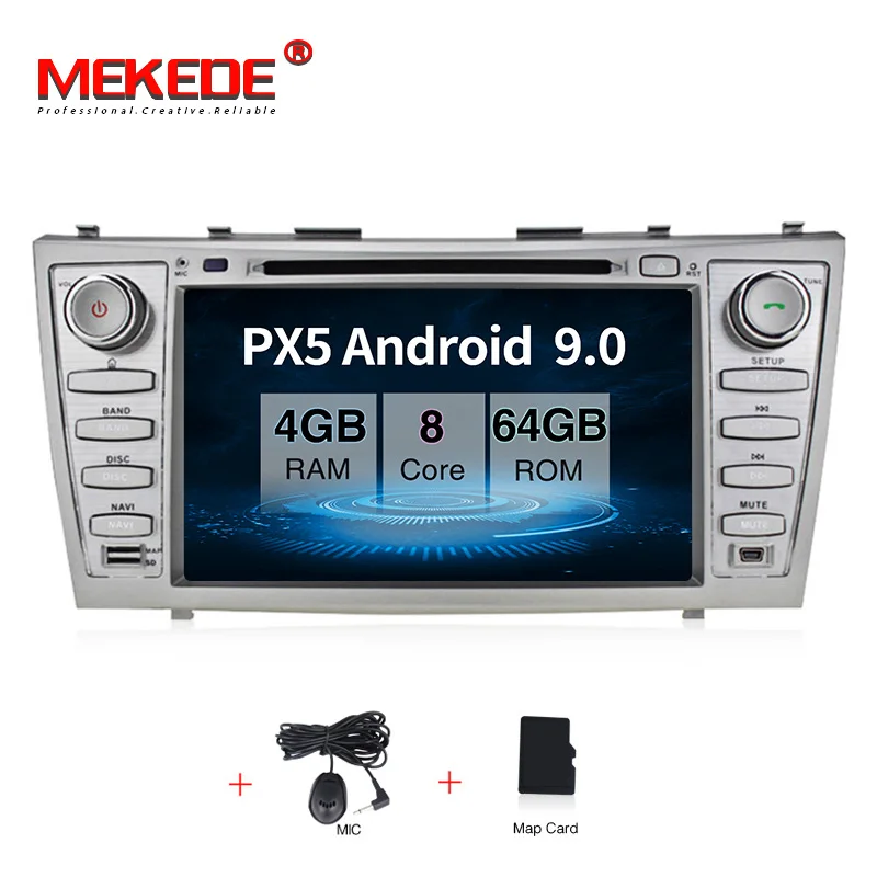 64G CAR DVD HD PX5 1024x600 2din Android9.0 4 Гб 64 ГБ Автомобильный DVD для Toyota CAMRY Aurion автомобильный DVD CAMRY v40 GPS автомобильный радиоприёмник DVD НАВИГАЦИЯ - Цвет: 64G CAR DVD
