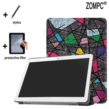 

3in1 Ultra Slim Luxury Folio Stand Leather Case Lightweight Cover +1x Film +1x Stylus for Huawei Docomo DTAB D-01K 10.1“ Tablet