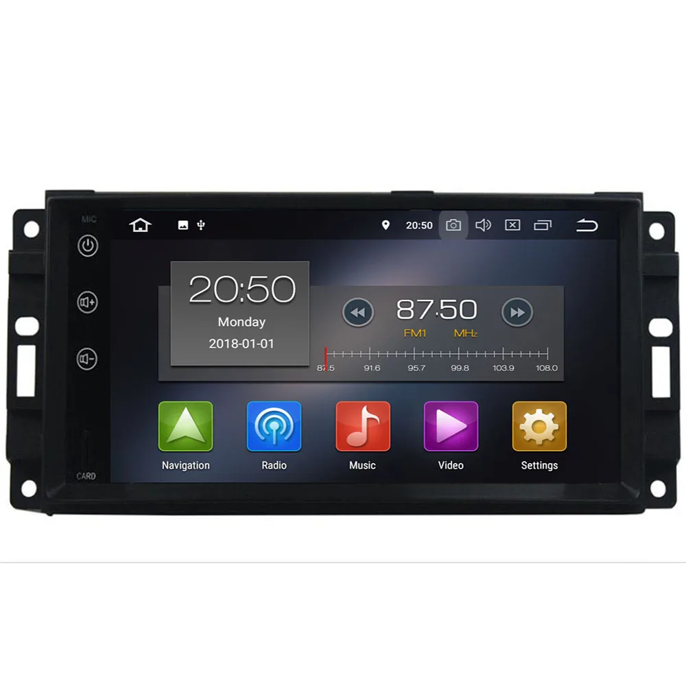 Perfect Car Stereo GPS DVD Player for Dodge Ram Challenger Jeep Wrangler JK Head Unit Single Din 7 Touch Screen Indash Radio DAB 1
