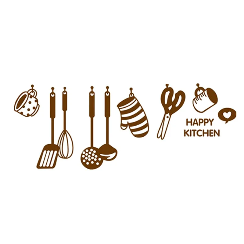 

DIY Removable Wall Decal Happy Kitchen Vinyl Home Decor Wall Stickers LB88