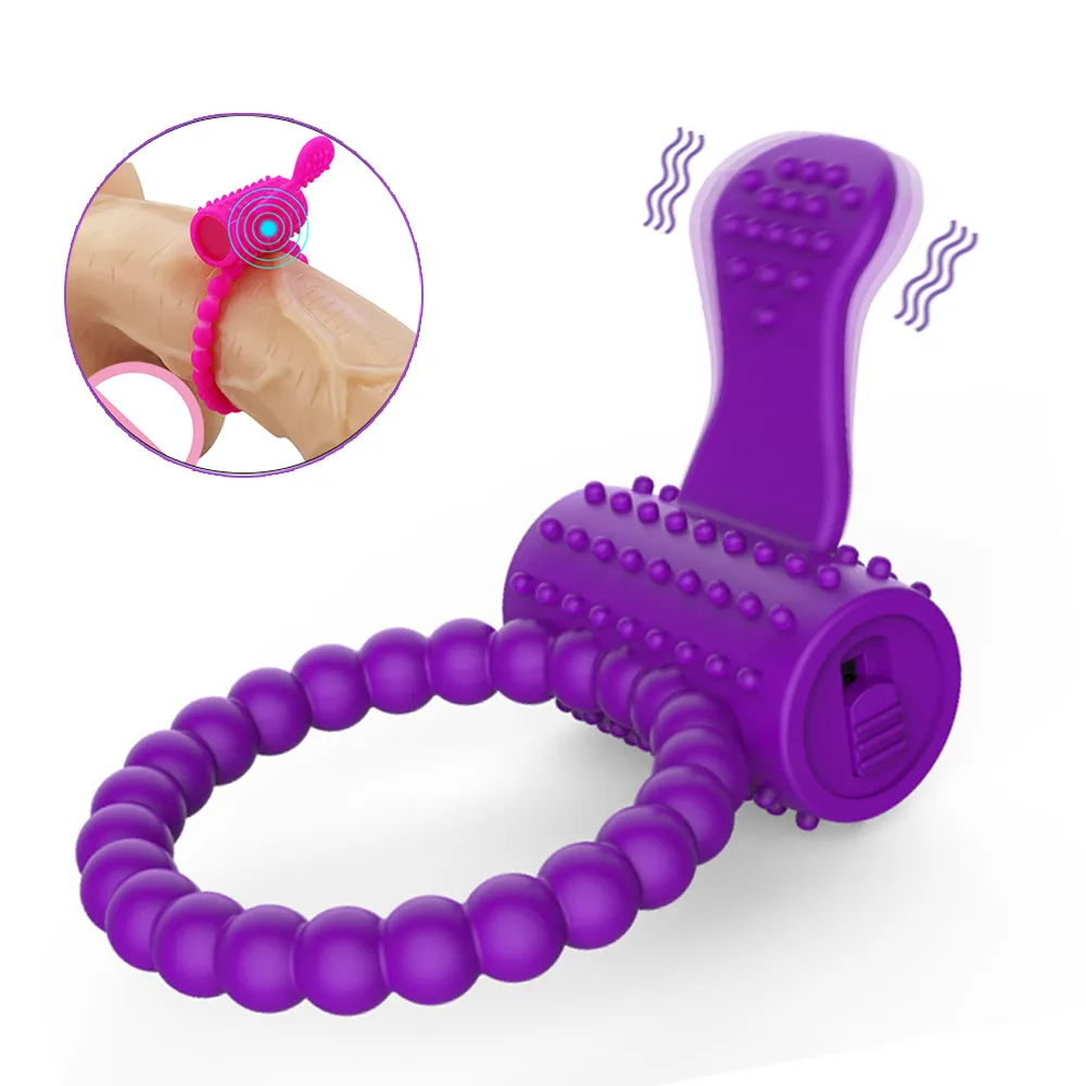 Soft Silicone Vibrating Penis Ring Sex Toys for Men Cou