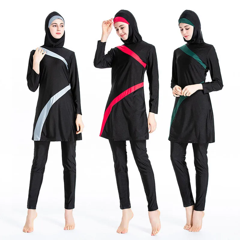 

Women Large Size Printed Floral Full Cover Muslim Swimwear Women Islamic Conservative Swimsuit Hijab Beachwear Bathing Suit