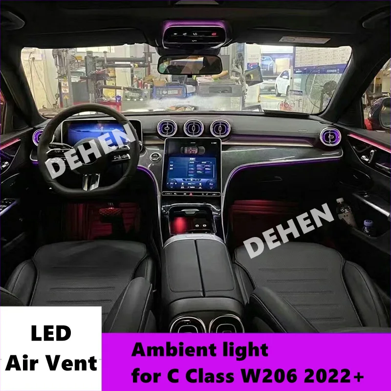 

LED Air Vent for Mercedes-Benz W206 2022+ C Class 64 Color Ambient Light Luminous Air Outlet Original Installation