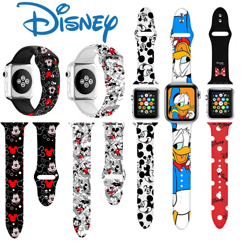 Disney Mickey Minnie Apple Watch Band for IWatch Strap 1 2 3 4 5 6 Silicone 44 42 40 38mm Cute Cartoon Donald Stitch | Игрушки и хобби