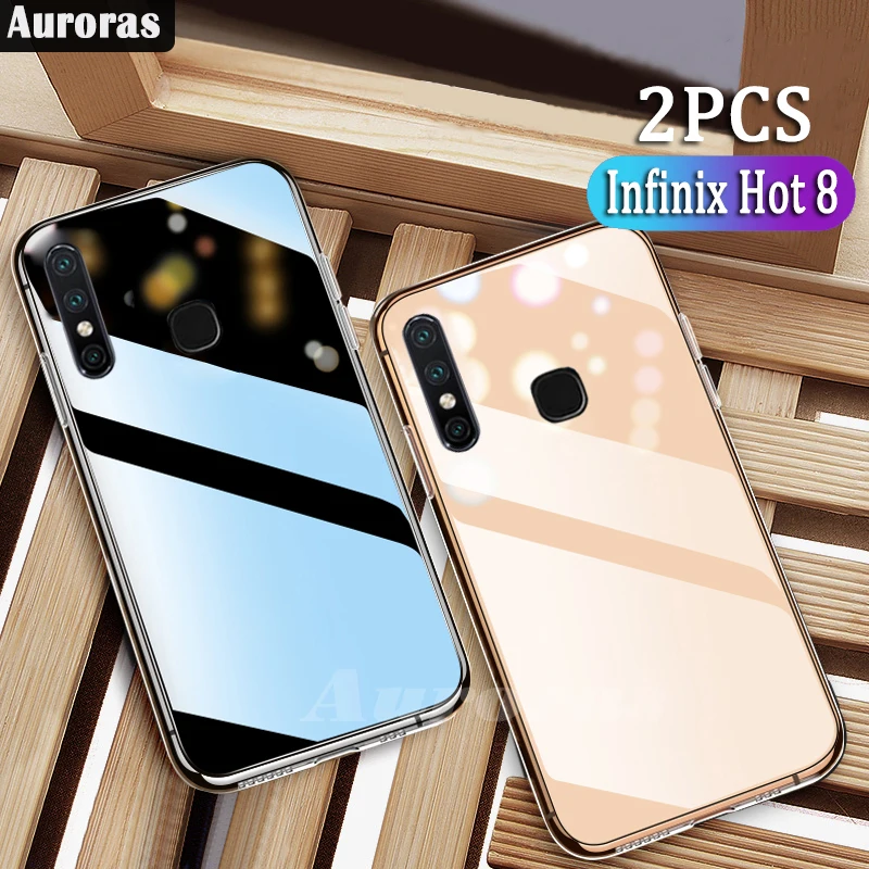 Auroras For Infinix Hot 8 2 шт. чехол прозрачный мягкий для телефона infinix hot s|Бамперы| |