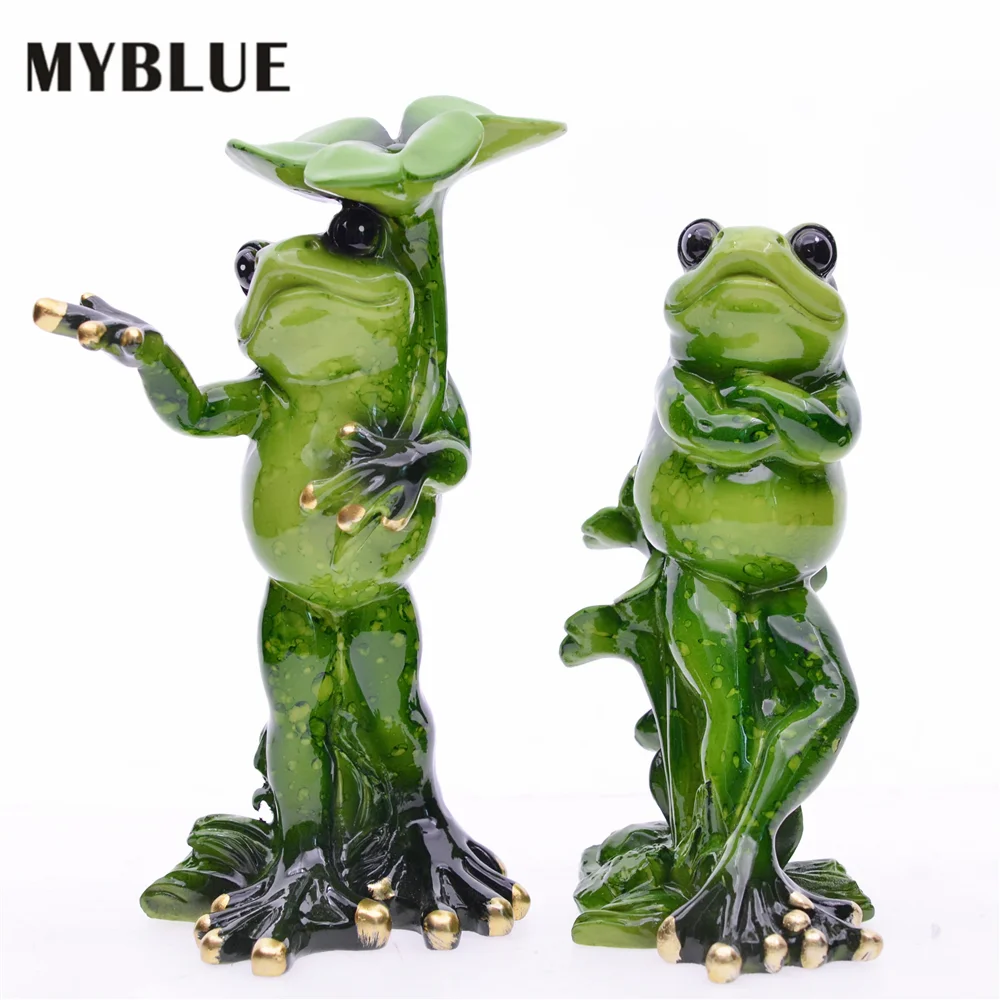 MYBLUE 2 шт./компл. Kawaii садовые животные из смолы влюбленные лягушки принц верблюда