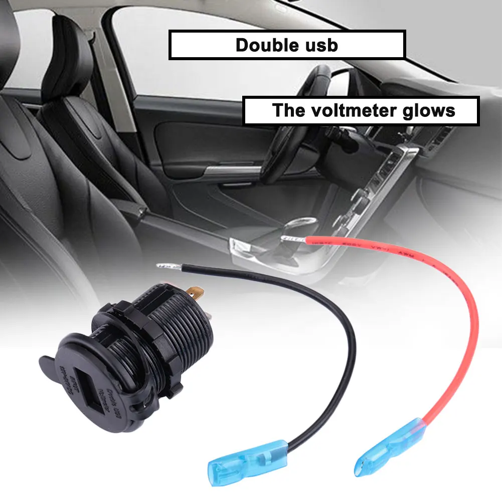 4.2A Dual USB Car Mount Cigarette Lighter Socket Splitter Charger With Voltmeter