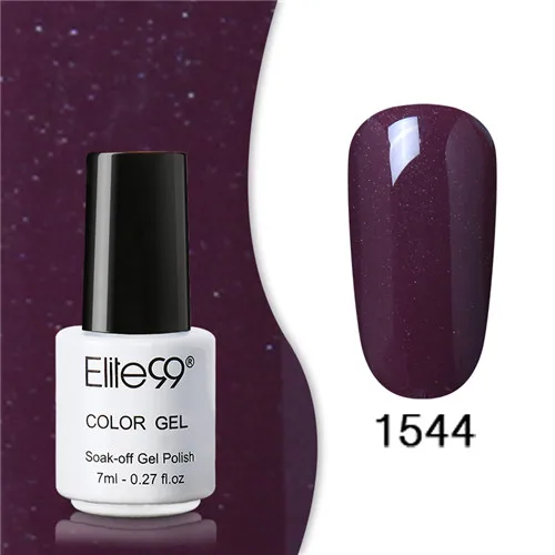 1544 Brownish Purple Elite99 личная гигиена лак 7 мл свежий красочный лак для ногтей нужна лампа праймер долговечный светодиодный гель для наращивания ногтей - Цвет: 1544 Brownish Purple