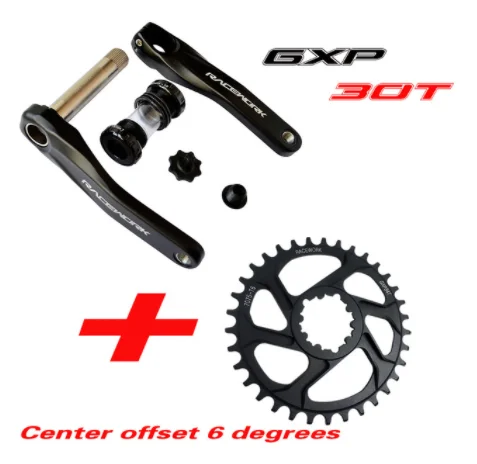 GXP30T 6degrees Fahrrad kurbel гоночный велосипед MTB GXP Kurbel алюминиевый легиер Mit Boden Kurbel 170 crank platte rot 32 T 34 T 36 T 38 T - Цвет: GXP30T 6degrees