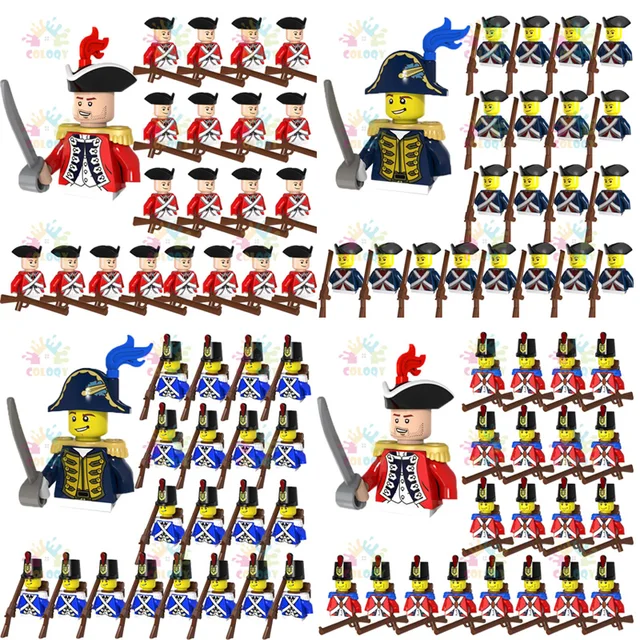 COLOYQ WW2 Military Imperial Navy Soldier Building Blocks Red Blue Figures Bricks Educational Toys For Boys Christmas Gifts