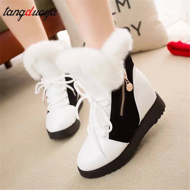 

Women Boots platform Winter Shoes Women Snow Boots Platform Keep Warm snow Winter Boots With Thick Fur Heels Botas Mujer