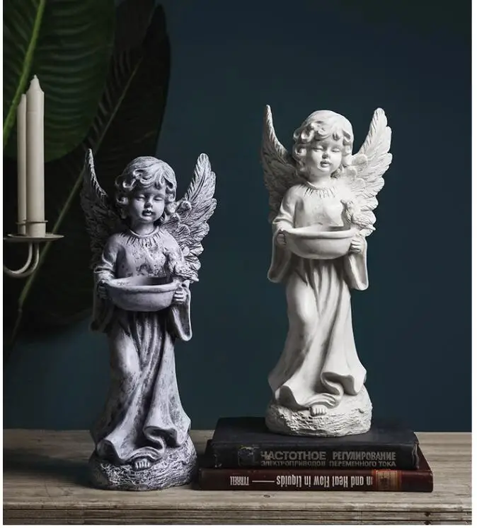 

Nordic Creative Resin Girl Angel Ornaments Art Home Livingroom Desktop Furnishings Crafts TV Cabinet Porch Figurines Decoration
