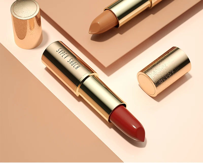 MYG matte lipstick high-grade metal tube long list water poof red gold purple lipstick lips makeup