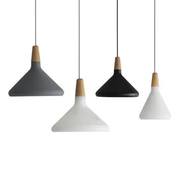 

Nordic Modern Restaurant Pendant Lights Wood & Aluminum Lampshade Fixtures Lights for decor E27 Hanging Lamps