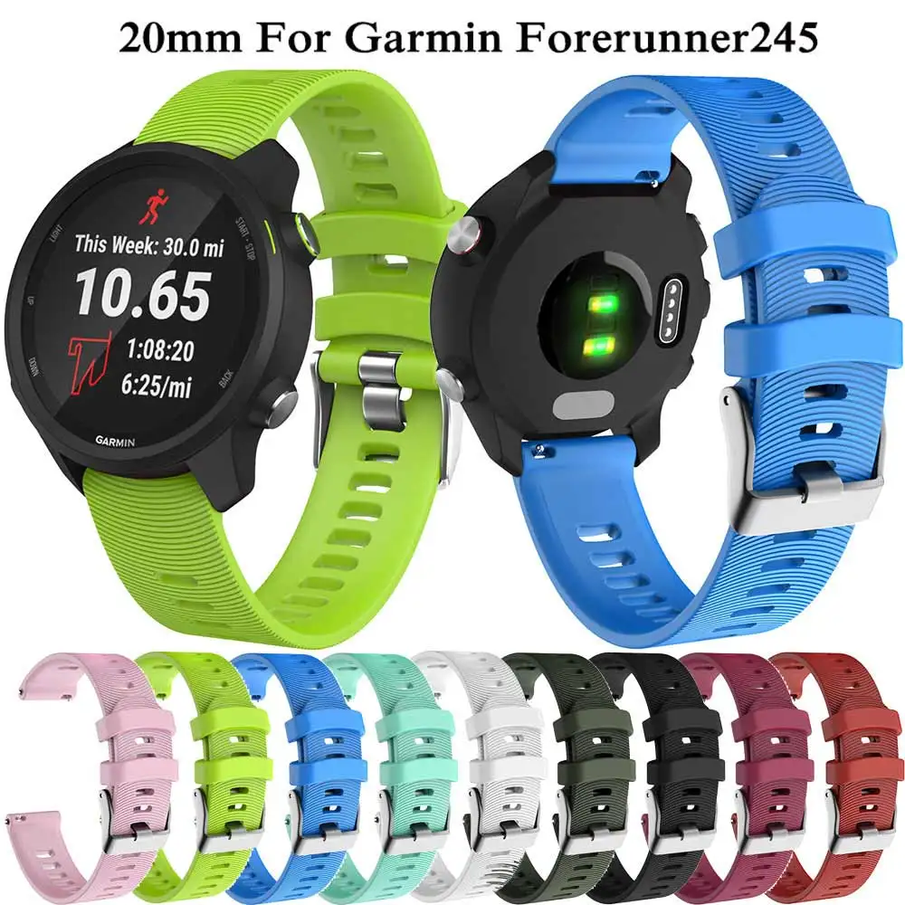 Сменный мягкий силиконовый ремешок для наручных часов смарт Garmin Forerunner 245M/245
