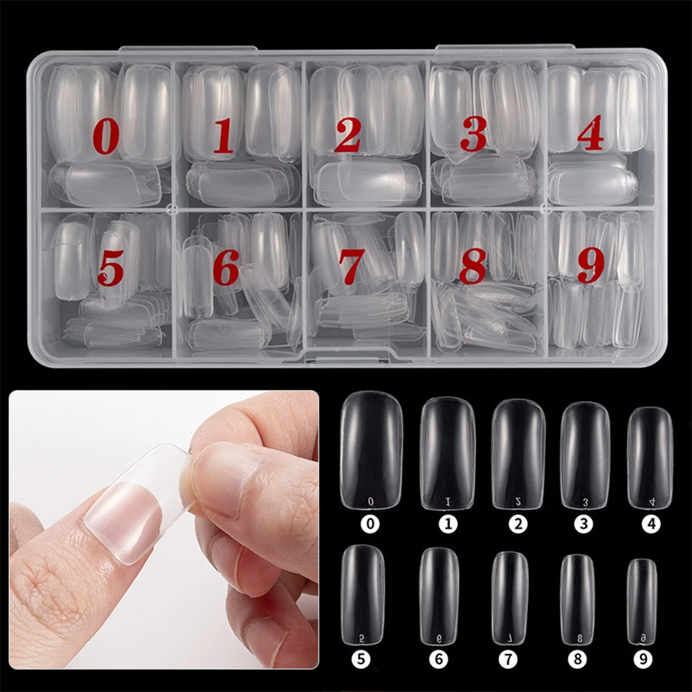 

500pcs Nail Artificial Press on Long Ballerina Clear/Natural/white False Coffin Nails Art Tips Full Cover Jewelry Box