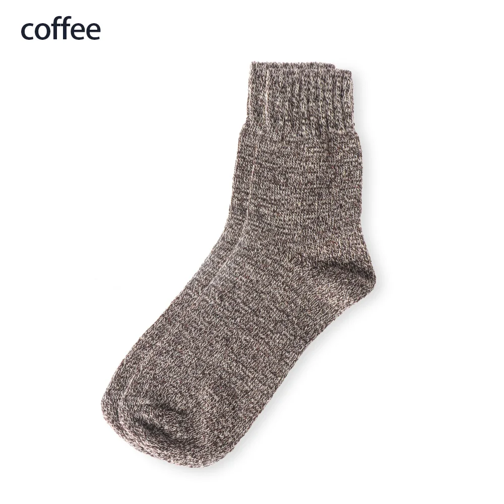 EIE/мужские утепленные теплые шерстяные кашемировые зимние носки; зимние бесшовные махровые носки для женщин и мужчин; рождественские подарки - Цвет: Коричневый