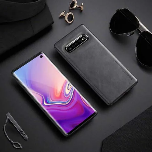 Для samsung Galaxy S10 Plus/S10e чехол X-Level Ретро кожа мягкий силиконовый край задняя крышка для Galaxy S9 plus note 10+ чехол Capa - Цвет: grey phone case