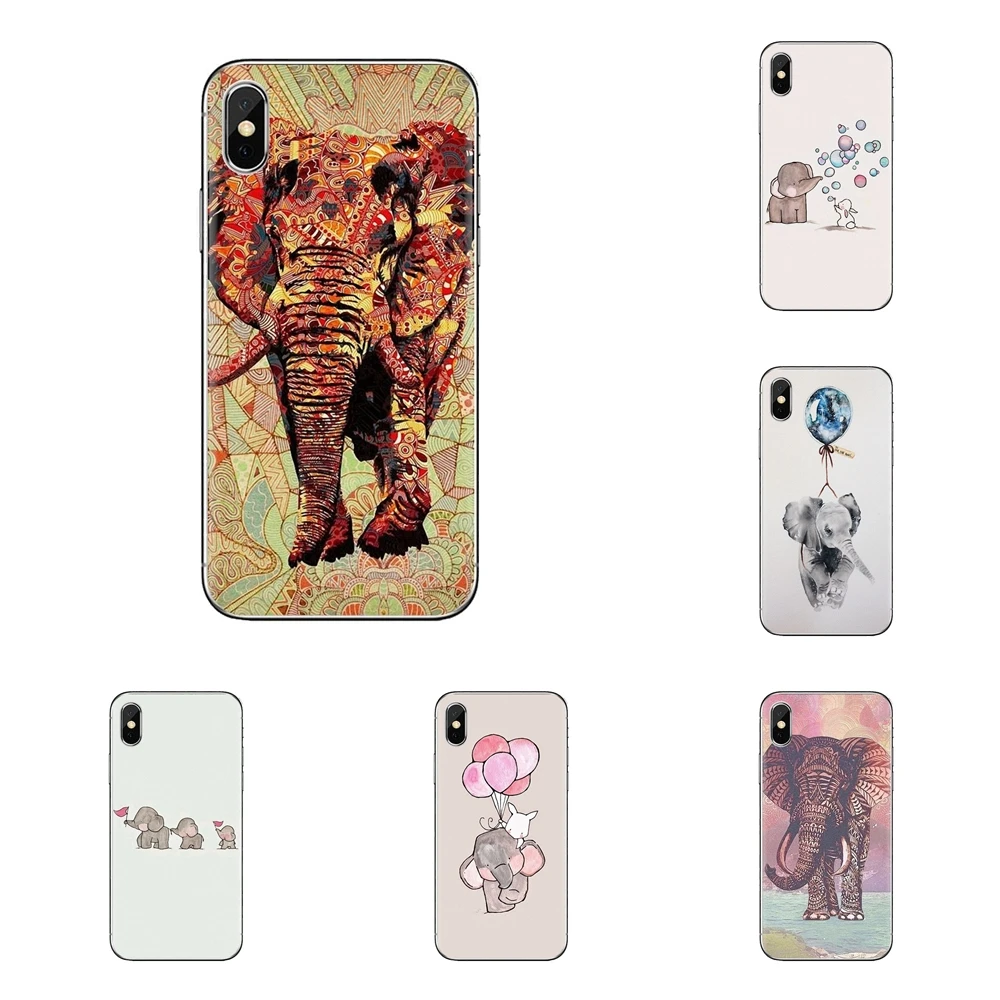For Xiaomi Redmi 4A S2 Note 3 3S 4 4X 5 Plus 6 7 6A Pro Pocophone F1 Silicone Phone Shell Cover elephants Pattern Collage tribal |