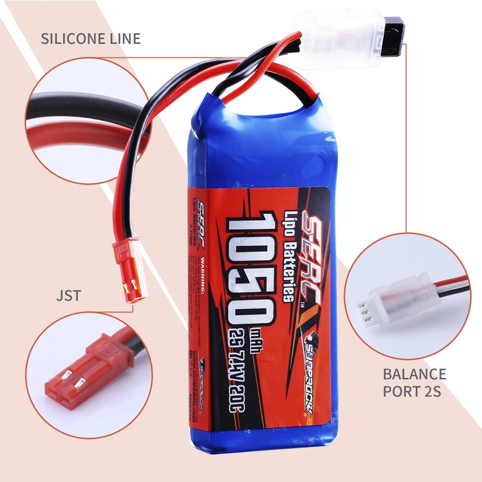 SUNPADOW 2 Pack Lipo Akku 11,1V 1350mAh - Für RC Modellbau & Drohnen